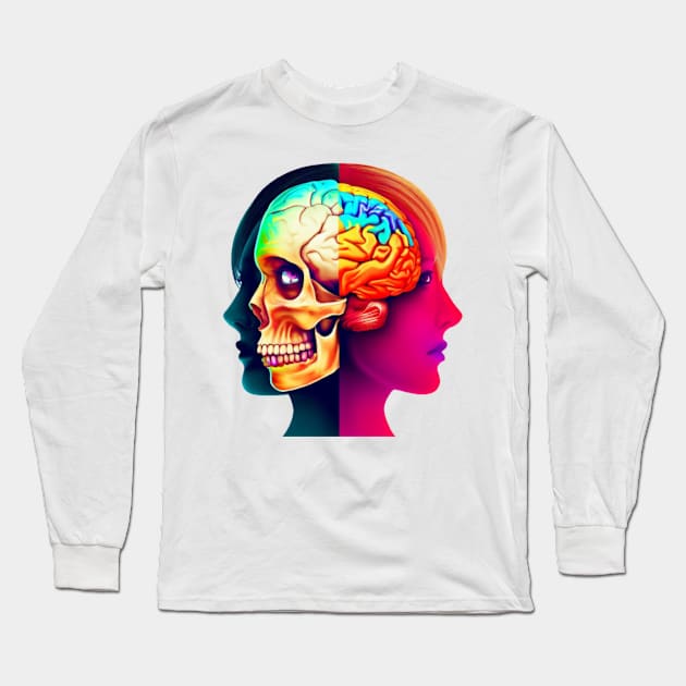 Beauty With Brain Colorful Long Sleeve T-Shirt by WEARDROBES